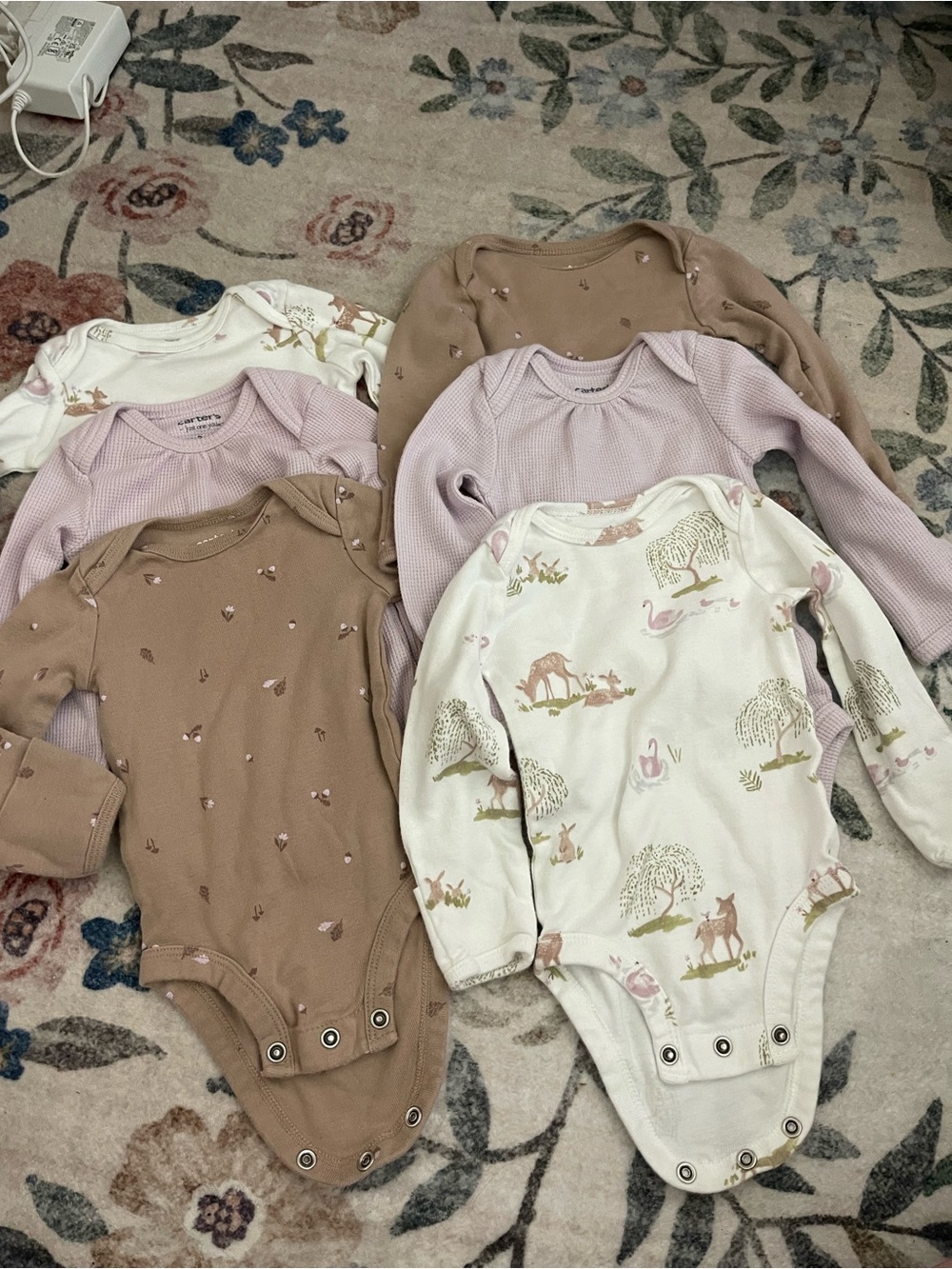 Carter’s Baby Girl Long Sleeve Onesie Bundle | 3 Months | 6 Pieces